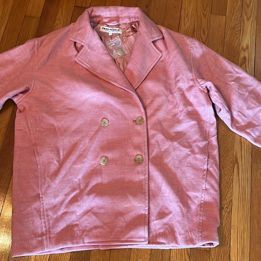 NWT Free People Hannah Super Soft Blazer Coat Pink Medium - Picture 7 of 14